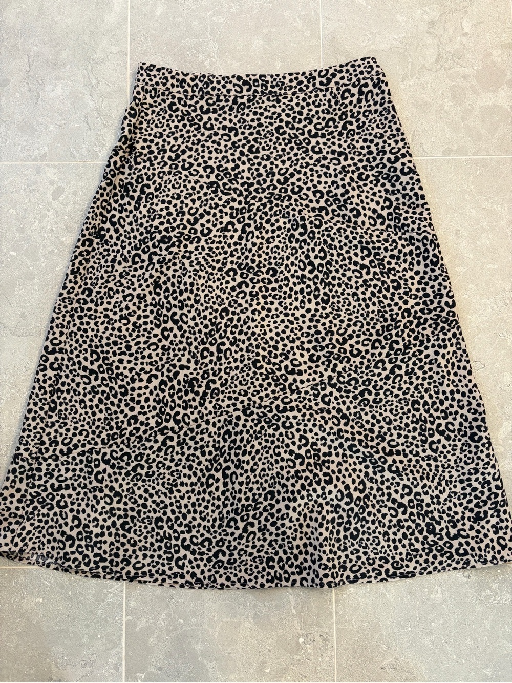 JustFab Leopard A-Line Skirt in Beige and Black